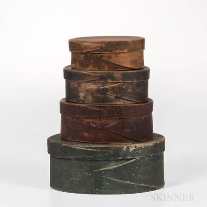 Stack of Four Painted Pantry Boxes