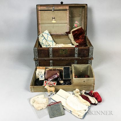 Large Group of Doll Clothing and Accessories in a Trunk. Estimate $50-100
