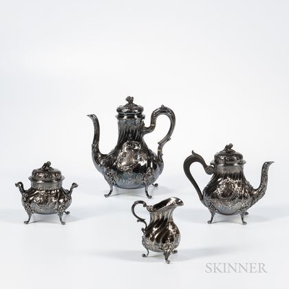 Four-piece French .950 Silver Tea and Coffee Service