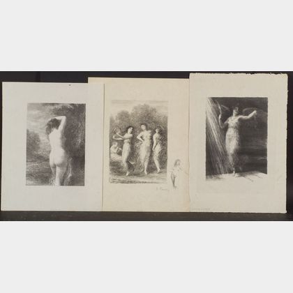 Henri Fantin-Latour (French, 1836-1904) Lot of Three Images: Reveil