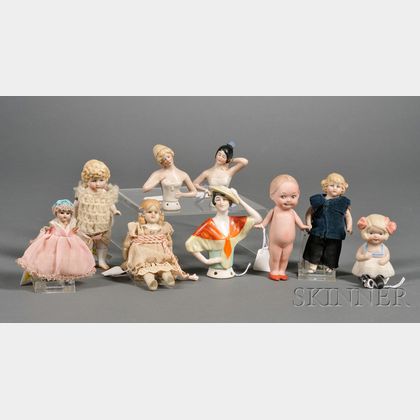 Group of Small Dolls and China Half Dolls