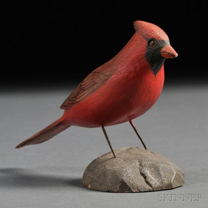 Jess Blackstone Miniature Carved and Painted Cardinal Figure