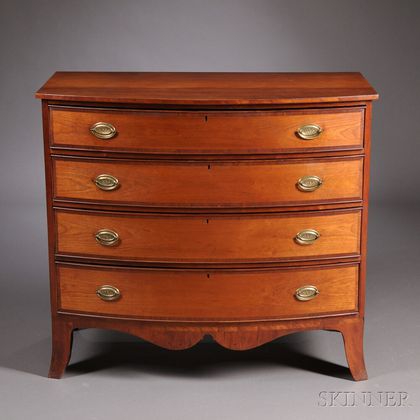 Federal Cherry Bowfront Chest of Drawers