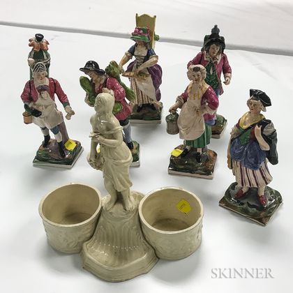 Seven French and English Soft-paste Figurines