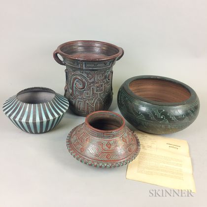 Four Brazilian Pottery Vessels