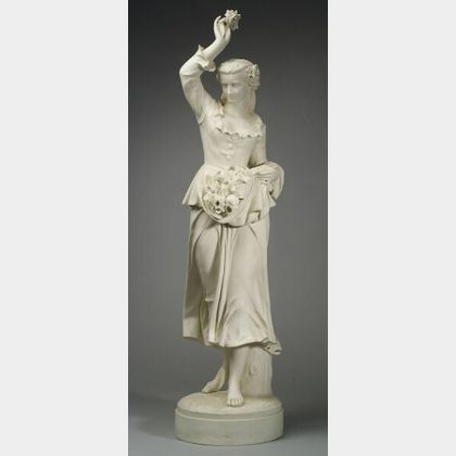 Large Parian Figure of a Flower Seller