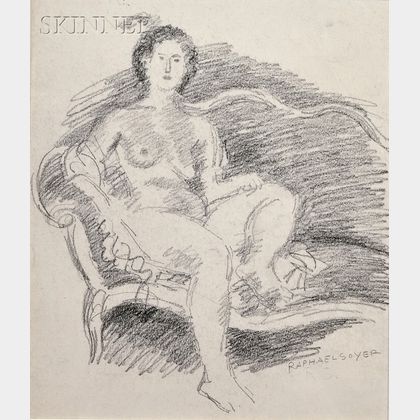 Raphael Soyer (American, 1899-1987) Portrait of a Seated Nude