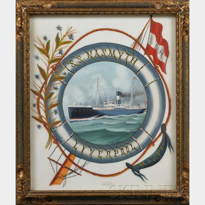 American School, Late 19th/Early 20th Century Lot of Three Framed Steamship Portraits.