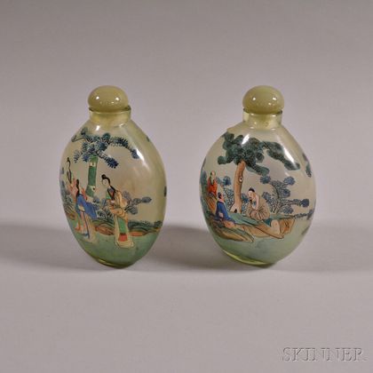 Pair of Interior-painted Snuff Bottles