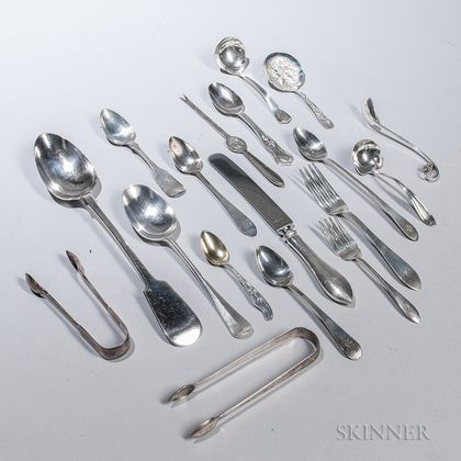 Group of Assorted Sterling Silver and Coin Silver Flatware
