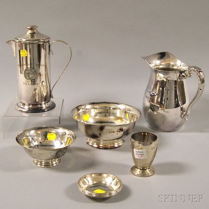 Eight Assorted Silver-plated Yachting Trophies