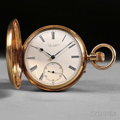 T.S. & J.D. Negus 18kt Gold Hunting Case Pocket Half Chronometer
