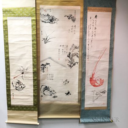 Three Japanese Scroll Paintings