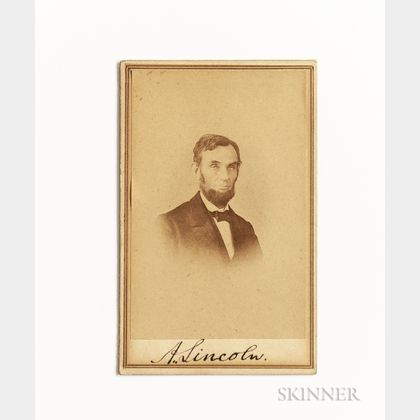 Lincoln, Abraham (1809-1865) Signed Carte-de-visite.