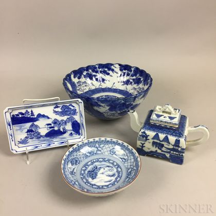 Four Blue and White Wares
