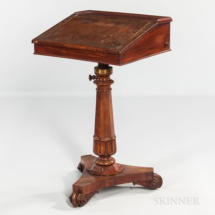 Small Adjustable Mahogany Carved and Veneer Desk or Bookstand