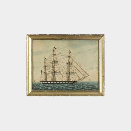 American School, 19th Century Portrait of an American Ship.