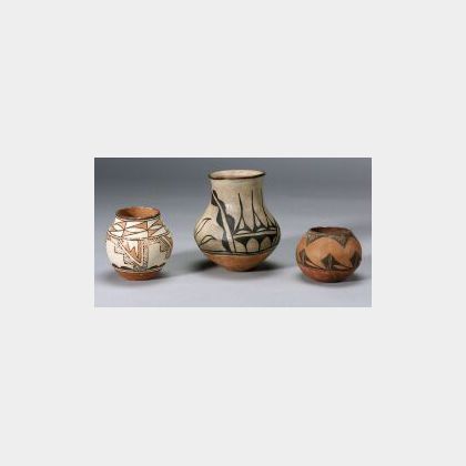 Eight Southwest Painted Pottery Vessels. 