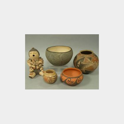 Five Southwest Native American Pottery Items