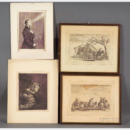 Lot of Approximately Twenty-five Old Master Prints: Including Works By or After Jacques Callot (French, 15... 