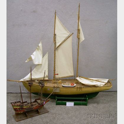 Group of Four Ship Models