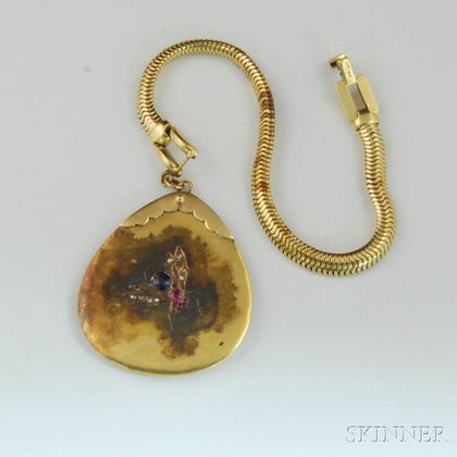 Gold Gem-set Pendant