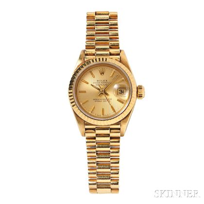 Lady's 18kt Gold "Oyster Perpetual Datejust" Wristwatch, Rolex