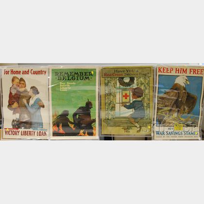 Four WWI Lithograph Posters