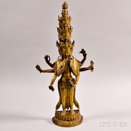 Metal Alloy Figure of a Buddhist Deity
