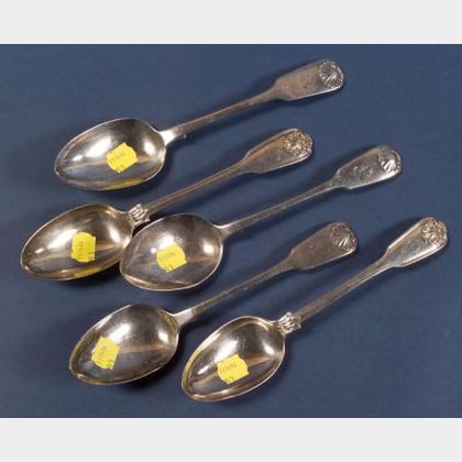 Five George IV/William IV Silver Tablespoons