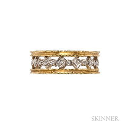 22kt Gold, Platinum, and Diamond Band, Cathy Waterman