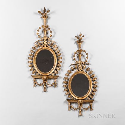 Pair of Classical Giltwood Mirrors