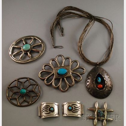 Six Pieces of Southwestern Silver Jewelry