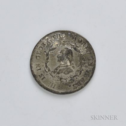 1800 Perkins White Metal Washington Funeral Urn Medal, Baker-166C