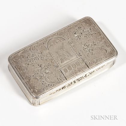 French .950 Silver Snuffbox