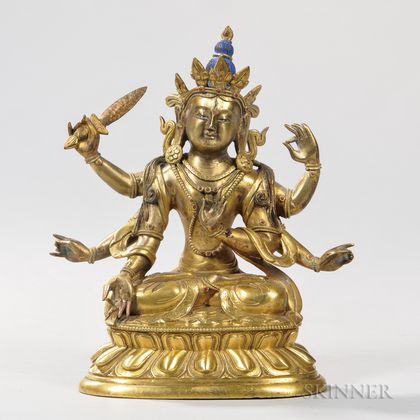 Gilt-bronze Figure of Six-armed Bodhisattva