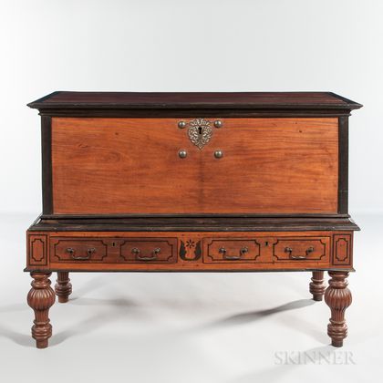 Anglo-Indian Mahogany and Ebony Chest on Stand