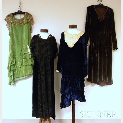 Four Vintage Velvet Dresses