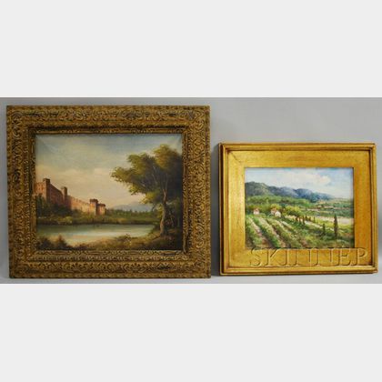 Continental School, 20th Century Lot of Two Country Landscapes.