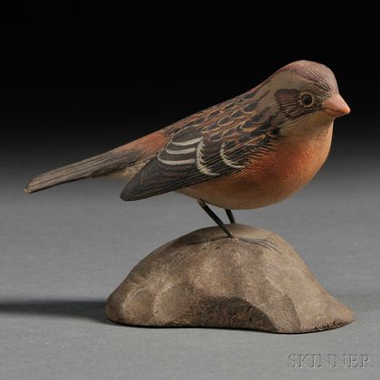 Jess Blackstone Miniature Carved and Painted Field Sparrow Figure