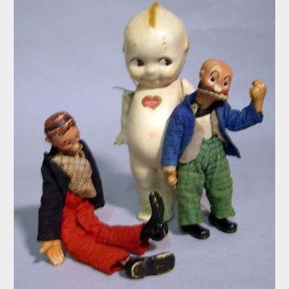 Bucherer Mutt and Jeff and All Composition Kewpie Doll