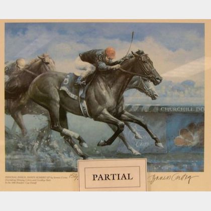 Lot of Three Framed Horse Racing Prints
