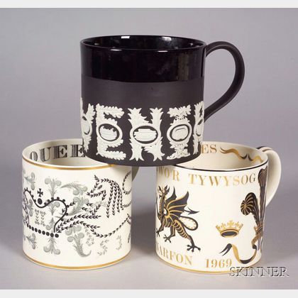 Three Wedgwood Richard Guyatt Design Commemorative Mugs