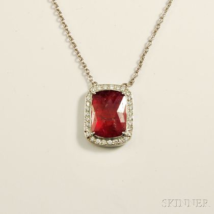 18kt White Gold and Ruby Necklace