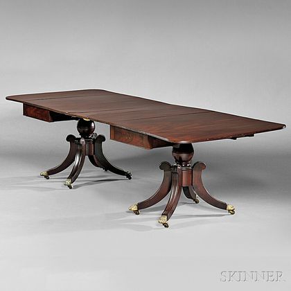 Classical Mahogany Carved Two-part Dining Table