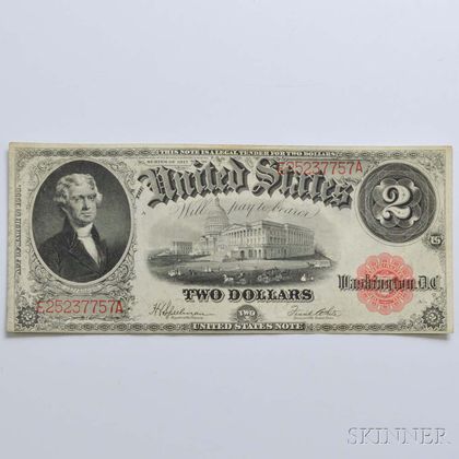 1917 $2 Legal Tender Note. Estimate $100-200