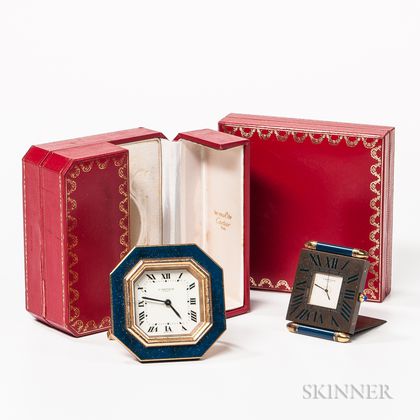 Two Boxed Cartier Travel Clocks