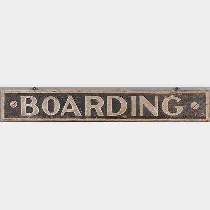 Double-sided Painted and Smalted "BOARDING" Sign