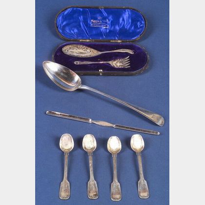 Group of British and French Flatware Items