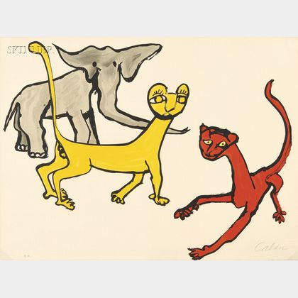 Alexander Calder (American, 1898-1976) Untitled (Elephant and Big Cats).